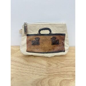 Vintage Train Case Look Thursday‎ Friday Clutch Canvas Cosmetic Bag #51